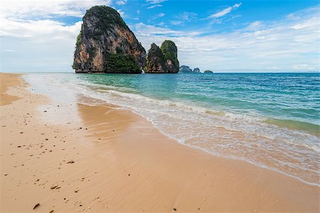 simsearch:400-08012860,k - Waves on the shores of the Andaman Sea and a view of the rock Stock Photo - Budget Royalty-Free & Subscription, Code: 400-09010458