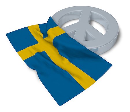 simsearch:400-06071294,k - peace symbol and flag of sweden - 3d rendering Foto de stock - Royalty-Free Super Valor e Assinatura, Número: 400-09010450