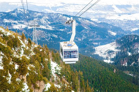 simsearch:400-04303416,k - The cable car to Kasprowy Wierch peak in Tatra mountains, Poland. Stock Photo - Budget Royalty-Free & Subscription, Code: 400-09010609