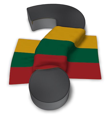 simsearch:400-04968347,k - question mark and flag of Lithuania - 3d illustration Stock Photo - Budget Royalty-Free & Subscription, Code: 400-09010945