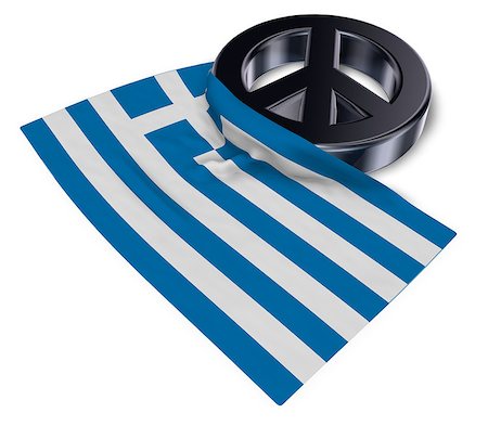 simsearch:400-06419591,k - peace symbol and flag of greece - 3d rendering Photographie de stock - Aubaine LD & Abonnement, Code: 400-09010995