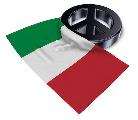 simsearch:400-06419591,k - peace symbol and flag of italy - 3d rendering Photographie de stock - Aubaine LD & Abonnement, Code: 400-09010997