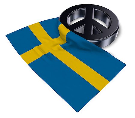 simsearch:400-06421940,k - peace symbol and flag of sweden - 3d rendering Foto de stock - Royalty-Free Super Valor e Assinatura, Número: 400-09010999