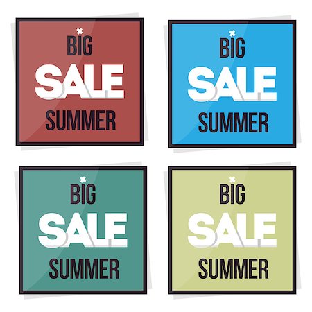 Set big sale summer banner. Special offer. Vector illustration Foto de stock - Super Valor sin royalties y Suscripción, Código: 400-09011066