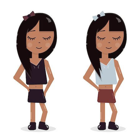 Avatar for a blog or promotional products. Cartoon character girl. Foto de stock - Super Valor sin royalties y Suscripción, Código: 400-09011079