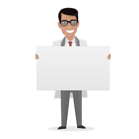 Doctor on presentation. Happy physician. White Board for presentation. Stock Photo - Budget Royalty-Free & Subscription, Code: 400-09011073