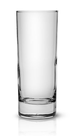 Empty tall narrow glass isolated on white background Stock Photo - Budget Royalty-Free & Subscription, Code: 400-09011280