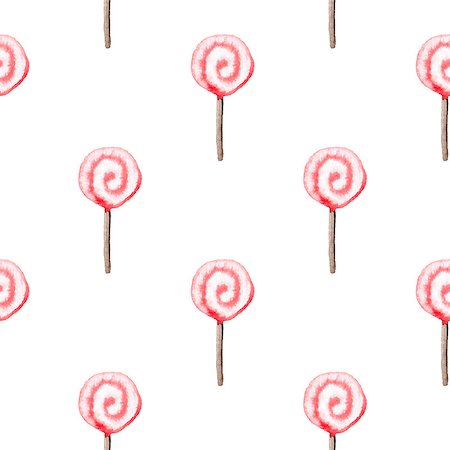 pastel color lollipop candy - Hand drawn Valentine watercolor seamless pattern with lollipop Stock Photo - Budget Royalty-Free & Subscription, Code: 400-09011323