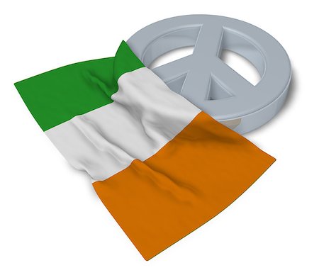 simsearch:400-06419591,k - peace symbol and flag of ireland - 3d rendering Photographie de stock - Aubaine LD & Abonnement, Code: 400-09011357