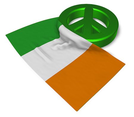 simsearch:400-06419591,k - peace symbol and flag of ireland - 3d rendering Stock Photo - Budget Royalty-Free & Subscription, Code: 400-09011358