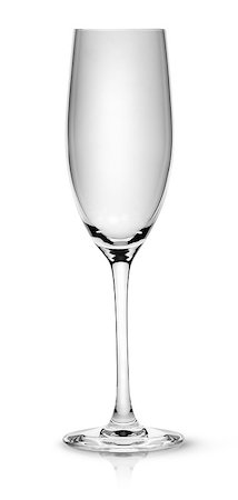 simsearch:400-09117705,k - Empty champagne glass isolated on white background Stock Photo - Budget Royalty-Free & Subscription, Code: 400-09011433