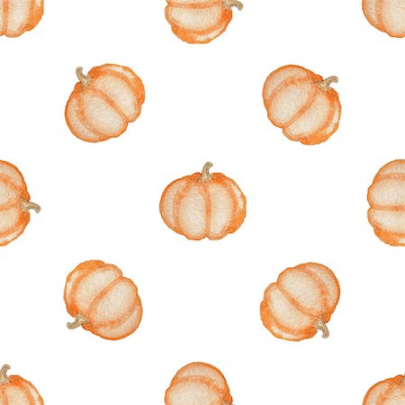 simsearch:400-08776231,k - Watercolor seamless pattern with orange ripe pumpkin on a white background Stockbilder - Microstock & Abonnement, Bildnummer: 400-09011446