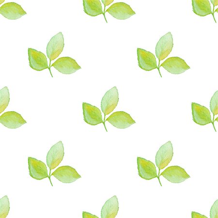 simsearch:400-09011216,k - Floral watercolor seamless pattern with green falling leaves on a white background Foto de stock - Super Valor sin royalties y Suscripción, Código: 400-09011459