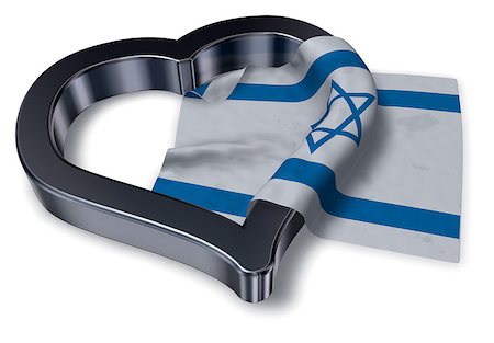 flag of israel and heart symbol - 3d rendering Stock Photo - Budget Royalty-Free & Subscription, Code: 400-09011525