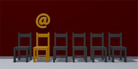 simsearch:400-06458048,k - row of chairs and email symbol - 3d rendering Photographie de stock - Aubaine LD & Abonnement, Code: 400-09011611