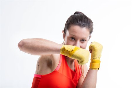 woman practicing martial arts could defend herself and attack Foto de stock - Super Valor sin royalties y Suscripción, Código: 400-09028277