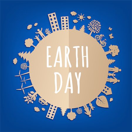 simsearch:400-05730843,k - Earth Day Postcard With Gradient Mesh, Vector Illustration Stock Photo - Budget Royalty-Free & Subscription, Code: 400-09028373