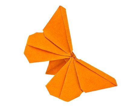 simsearch:400-09170569,k - Orange butterfly of origami, isolated on white background. Foto de stock - Super Valor sin royalties y Suscripción, Código: 400-09028407
