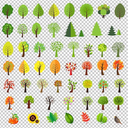 Big Nature Set With Trees Gradient Mesh, Vector Illustration Stock Photo - Budget Royalty-Free & Subscription, Code: 400-09028738