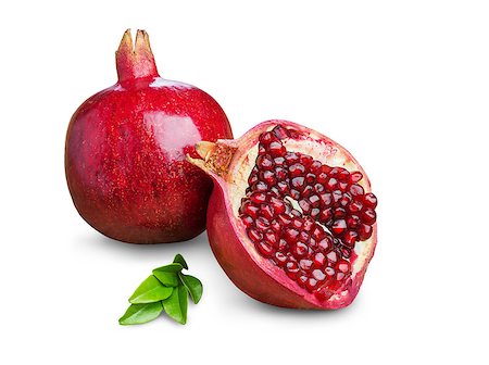 simsearch:400-06457388,k - Juicy pomegranate fruit isolated on a white background Photographie de stock - Aubaine LD & Abonnement, Code: 400-09028825