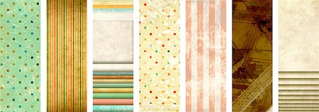 simsearch:400-07831890,k - Collection banners with old paper texture and vintage patterns Photographie de stock - Aubaine LD & Abonnement, Code: 400-09029525