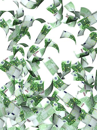 simsearch:400-04709616,k - Flying banknotes of hundred euro. Isolated on white background. 3d render Stock Photo - Budget Royalty-Free & Subscription, Code: 400-09030082