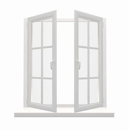 simsearch:400-04228204,k - Opened window. Isolated on white background. 3d render Foto de stock - Super Valor sin royalties y Suscripción, Código: 400-09030091