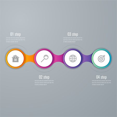 simsearch:400-07423002,k - Vector for infographic. Template for cycle diagram, graph, presentation and round chart. Business concept with 4 options, parts, steps or processes. Data visualization. Foto de stock - Super Valor sin royalties y Suscripción, Código: 400-09030255