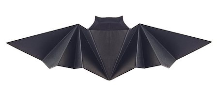 simsearch:400-09170569,k - Black bat of origami, isolated on white background. Foto de stock - Super Valor sin royalties y Suscripción, Código: 400-09030709