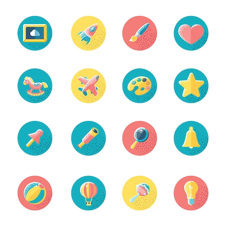 Kids toys and object vecor icons set. Stock Photo - Budget Royalty-Free & Subscription, Code: 400-09030713