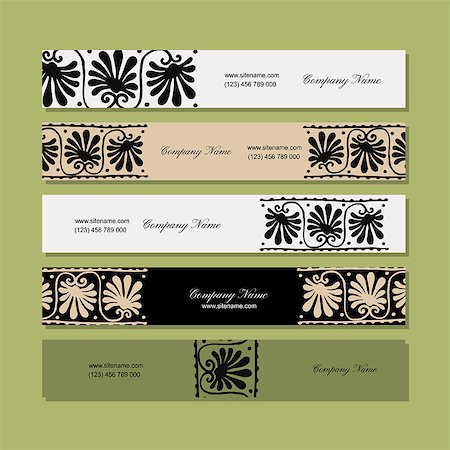 Banners design, ethnic floral ornament. Vector illustration Stock Photo - Budget Royalty-Free & Subscription, Code: 400-09030746