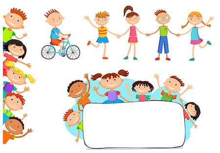 collection of happy children in different positions vector illustration Stock Photo - Budget Royalty-Free & Subscription, Code: 400-09030997