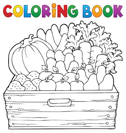 Coloring book farm products theme 1 - eps10 vector illustration. Stock Photo - Budget Royalty-Free & Subscription, Code: 400-09031098