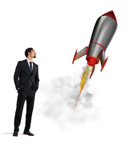 simsearch:400-09112433,k - Startup of a new company of a businessman with starting rocket. Concept of business growth Stockbilder - Microstock & Abonnement, Bildnummer: 400-09031465