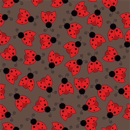 simsearch:400-09029281,k - Ladybug seamless pattern art background. Vector illustration Stockbilder - Microstock & Abonnement, Bildnummer: 400-09031627