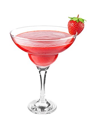 simsearch:400-04524035,k - Strawberry smoothie cocktail with ripe juicy berry, isolated on white background. Foto de stock - Super Valor sin royalties y Suscripción, Código: 400-09031631