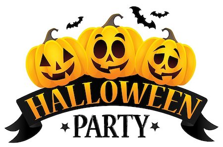 simsearch:400-06327777,k - Halloween party sign theme image 6 - eps10 vector illustration. Foto de stock - Super Valor sin royalties y Suscripción, Código: 400-09031786