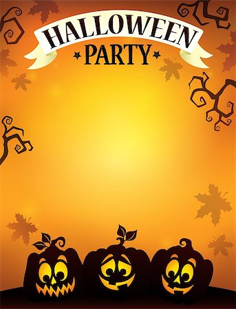 simsearch:400-06327777,k - Halloween party sign theme image 9 - eps10 vector illustration. Foto de stock - Super Valor sin royalties y Suscripción, Código: 400-09031789