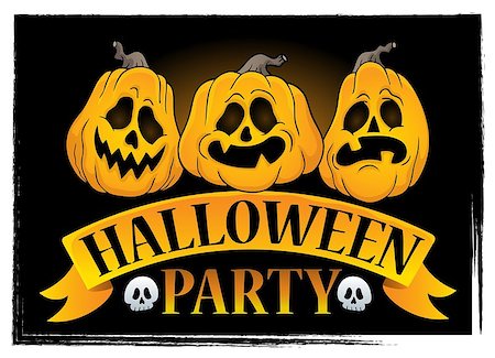 simsearch:400-06327777,k - Halloween party sign topic image 3 - eps10 vector illustration. Foto de stock - Super Valor sin royalties y Suscripción, Código: 400-09031792