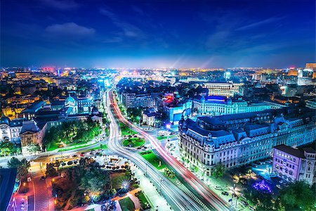 bucharest city center at night Stock Photo - Budget Royalty-Free & Subscription, Code: 400-09031813