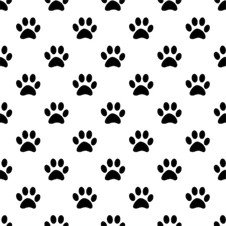 simsearch:400-04327046,k - Animal paw seamless gray pattern. Vector illustration Photographie de stock - Aubaine LD & Abonnement, Code: 400-09031902