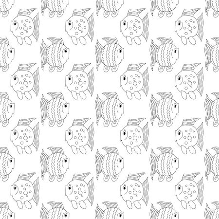 simsearch:400-08998942,k - White funny fish seamless pattern. Vector illustration Fotografie stock - Microstock e Abbonamento, Codice: 400-09032082