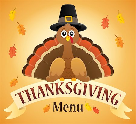 Thanksgiving menu theme image 2 - eps10 vector illustration. Stock Photo - Budget Royalty-Free & Subscription, Code: 400-09032295