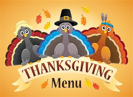 Thanksgiving menu theme image 4 - eps10 vector illustration. Stock Photo - Budget Royalty-Free & Subscription, Code: 400-09032297