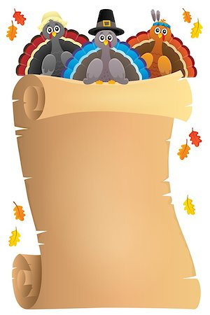 Thanksgiving theme parchment 9 - eps10 vector illustration. Stock Photo - Budget Royalty-Free & Subscription, Code: 400-09032313