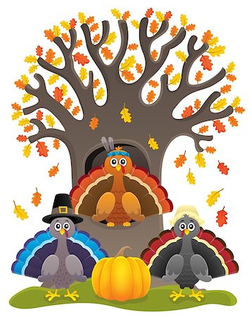 Thanksgiving turkeys thematic image 1 - eps10 vector illustration. Stock Photo - Budget Royalty-Free & Subscription, Code: 400-09032320