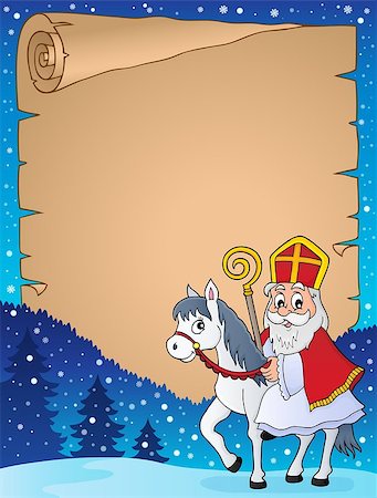 Parchment with Sinterklaas theme 3 - eps10 vector illustration. Stock Photo - Budget Royalty-Free & Subscription, Code: 400-09032364