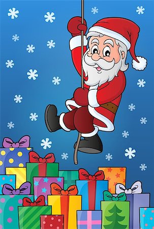 simsearch:400-08199504,k - Climbing Santa Claus theme image 9 - eps10 vector illustration. Stock Photo - Budget Royalty-Free & Subscription, Code: 400-09032464