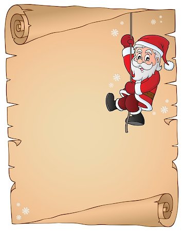 simsearch:400-04144529,k - Climbing Santa Claus theme parchment 1 - eps10 vector illustration. Fotografie stock - Microstock e Abbonamento, Codice: 400-09032465