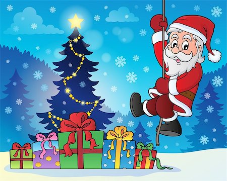 simsearch:400-05739196,k - Climbing Santa Claus theme image 7 - eps10 vector illustration. Foto de stock - Royalty-Free Super Valor e Assinatura, Número: 400-09032462